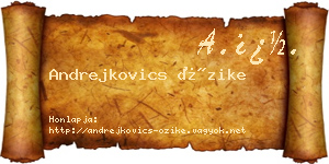Andrejkovics Őzike névjegykártya